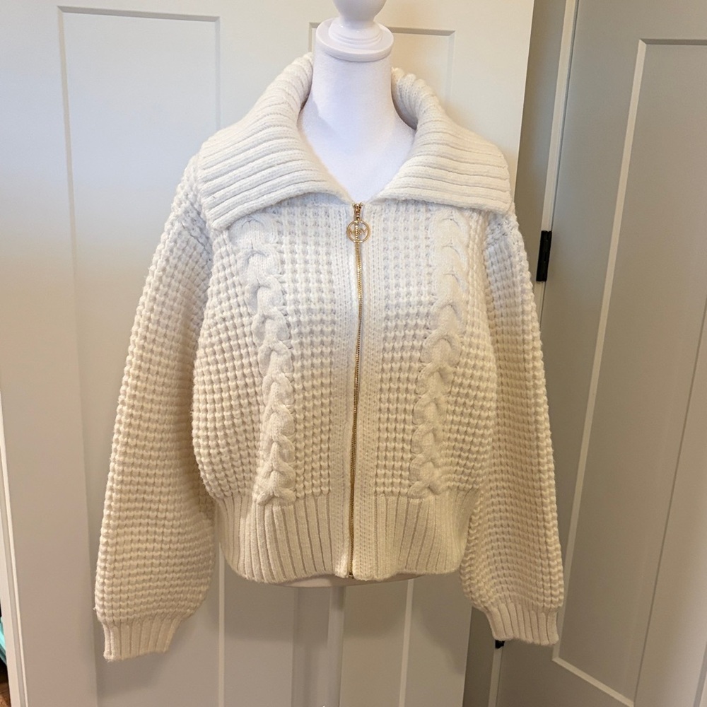Cozy Cream Cable Knit Cardigan